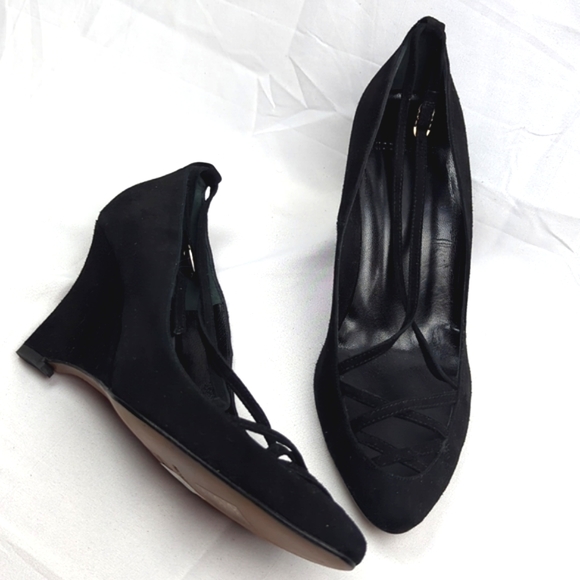 🆕🌿NICOLE FARHI SUEDE WEDGE SHOES🌿 - Picture 5 of 15